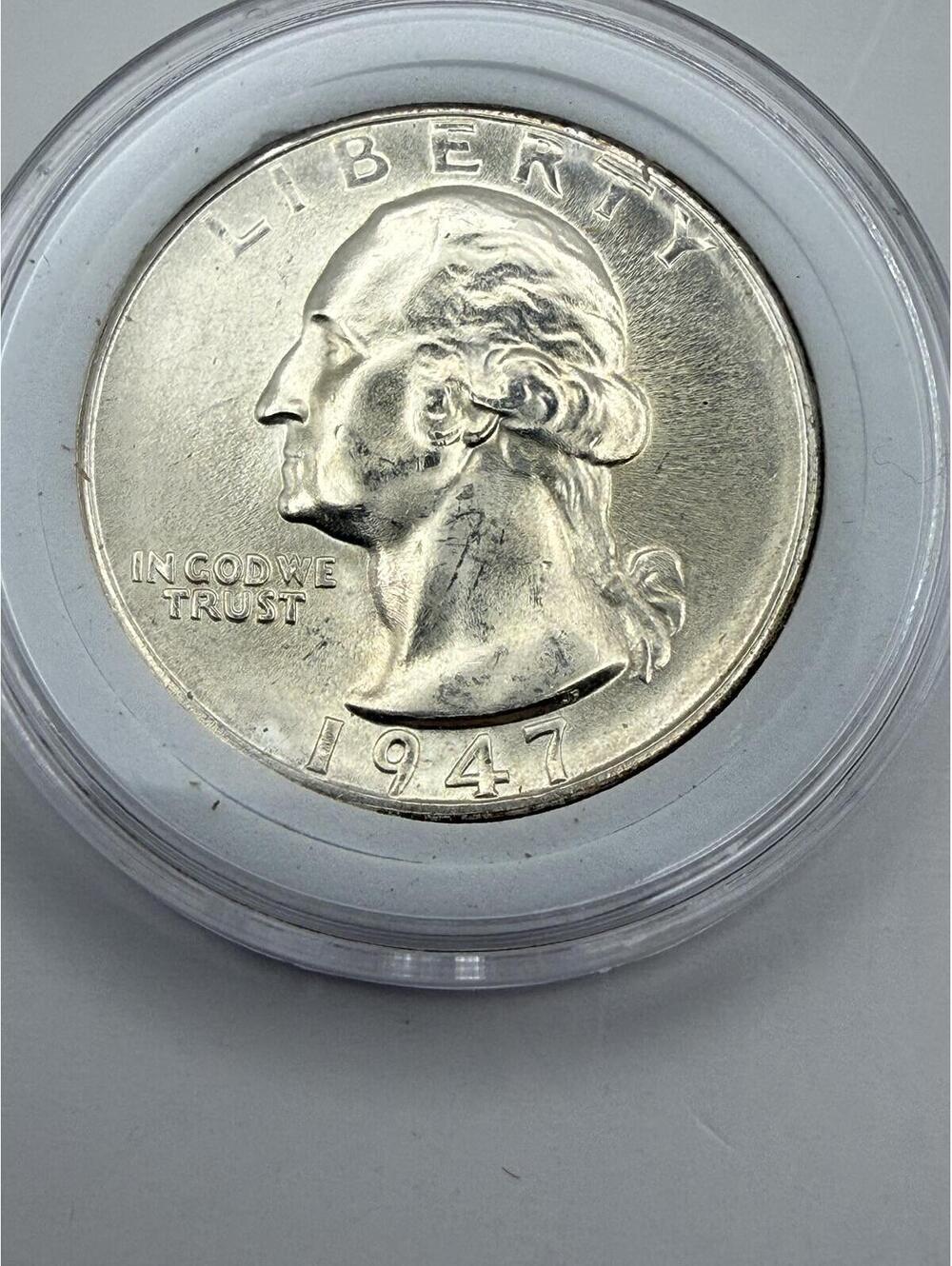 1947-S Washington Silver Quarter Dollar AU/BU Uncirculated San Francisco Mint